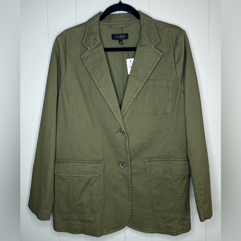 NWT Talbots Casual Washed Aiden Twill Blazer Womens Size 12 - Picture 2 of 13